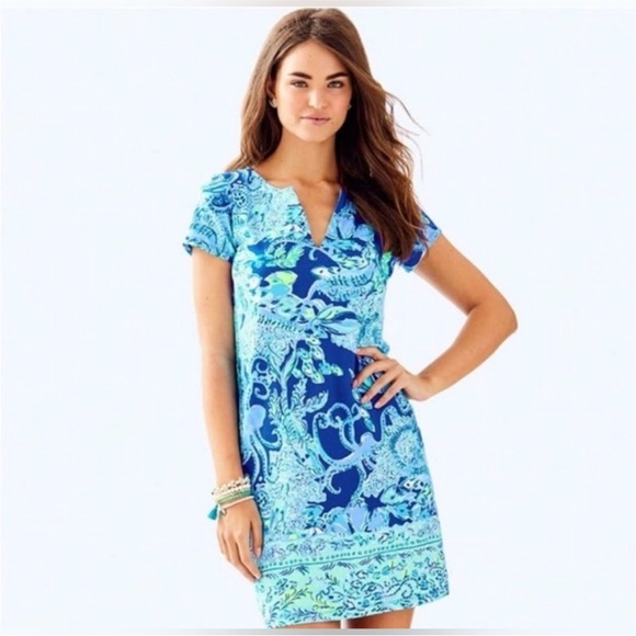 Lilly Pulitzer Dresses & Skirts - Lilly Pulitzer Blue and Green Mini Dress